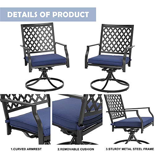 Lokatse Home PF19268-B Patio Swivel Rocker Chairs Furniture Metal Outdoor Dining Chairs thumb #4