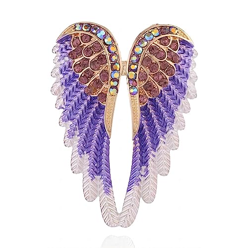 Image of Brooch Pins for Women Men Fashion Angel Wings Large Brooch Lapel Pin Scarf Buckle Pin Crystal Brooch Wedding Prom Dresses Clothing Accessories Jewelry