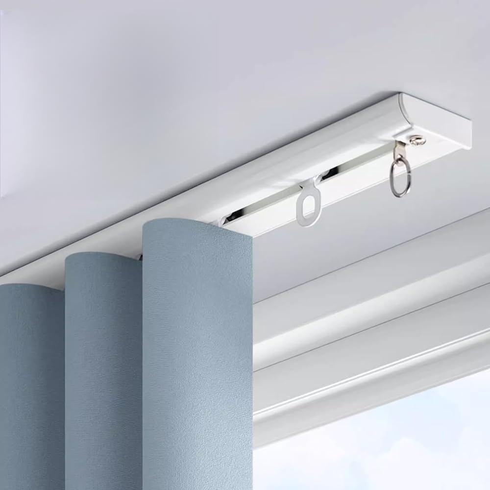 Rail de rideau de plafond double blanc en alliage d'aluminium de 3m