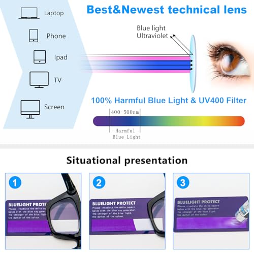 Lunettes de lecture anti-lumière bleue légères pour lecture confortable de près - 5