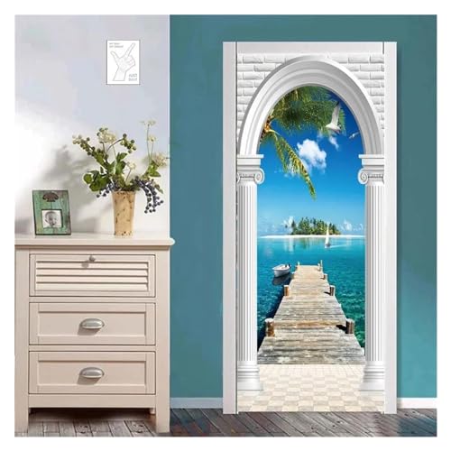 Sticker mural couronne arc 40x120cm - Papier peint fleurs 3D