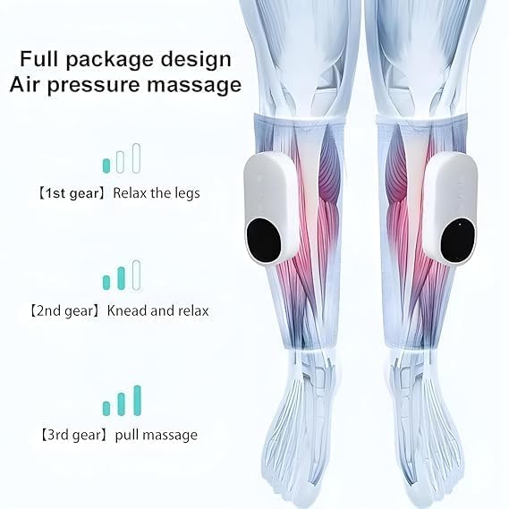 Image of Air Pressure Calf Massager with 3 Working Mode and Hot Compress Leg Massager 3 * 3 Air Circulation Squeeze Massage,Heating Mode,Relax Calf Muscles,Relieve Pain LED Display (Pack of 1)