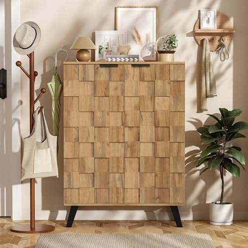 Witimisy Aparador, zapatero moderno con 5 compartimentos, estantes ajustables, 80,5 x 35 x 109,5 cm