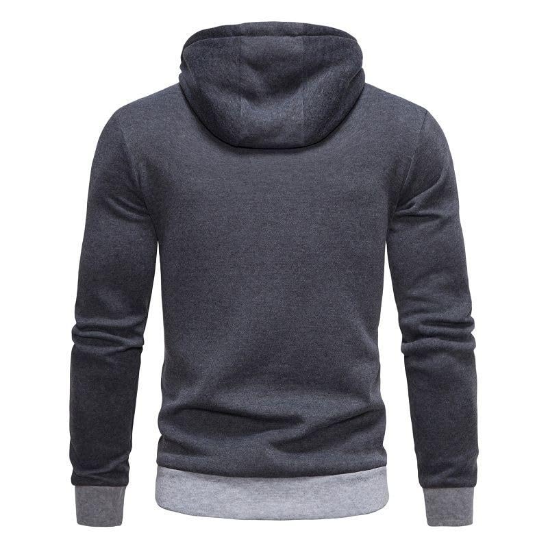 Men's Casual Long Sleeved Diagonal Zippered Hip-hop Hoodie Overshirt3