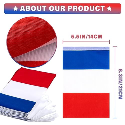 Image of France String Flag Pennant Banner, Small Mini French Flags Bunting Banner, 14th of July French Bastille Day National Country Decoration for School, Party, Sports Events, Festival, 33 Feet 30 Flags