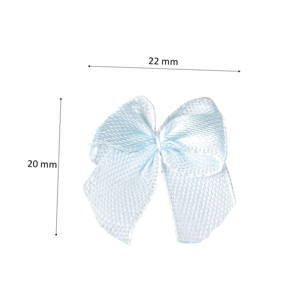 100 Fiocchi Blu In Raso Per Artigianato – 7x17 Cm, Mini Fiocchi Per Decorazioni Feste, Torte, Palloncini E Accessori Capelli
