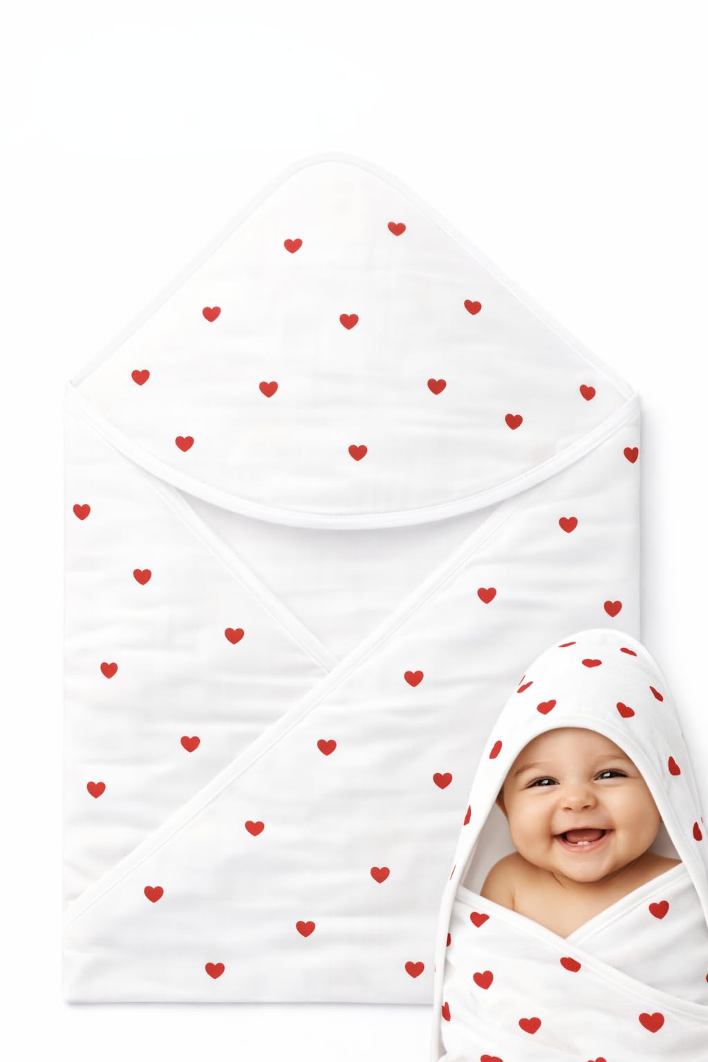 MomNess Premium 100% Pure Muslin Baby Towel, Washcloth, Reusable Wipes, Ultra Soft, Lightweight & Absorbent for Newborns, Infants & Toddlers, Gentle Skin-Friendly Fabric (Puppy Hooded Towel)-image-26