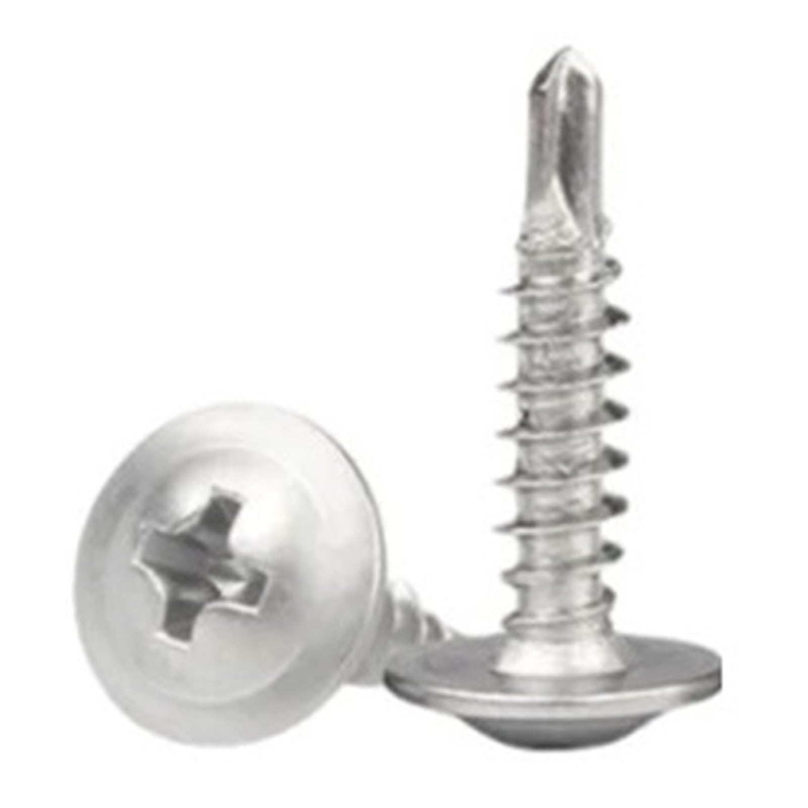 Surtido de 10/50 Tornillos autorroscantes n.° 10 de 4,8 mm, Tornillos autorroscantes modificados for Chapa metálica, Plateados(50pcs,25mm)