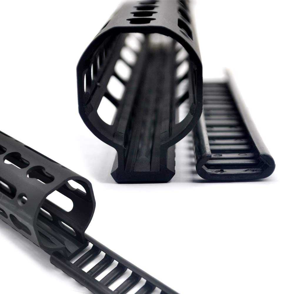 Trirock 4-Pack Black Heat Resistant Rifle Handguard Protector Rubber Ladder Rail Cover for Weaver Picatinny Rail