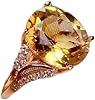 925 スターリングシルバー レディース プレート プリンセスカット キュービックジルコニア シトリン リング ファッション シトリン 金メッキ 宝石 リング オープン 調節可能 リング 婚約 結婚指輪 Czc726