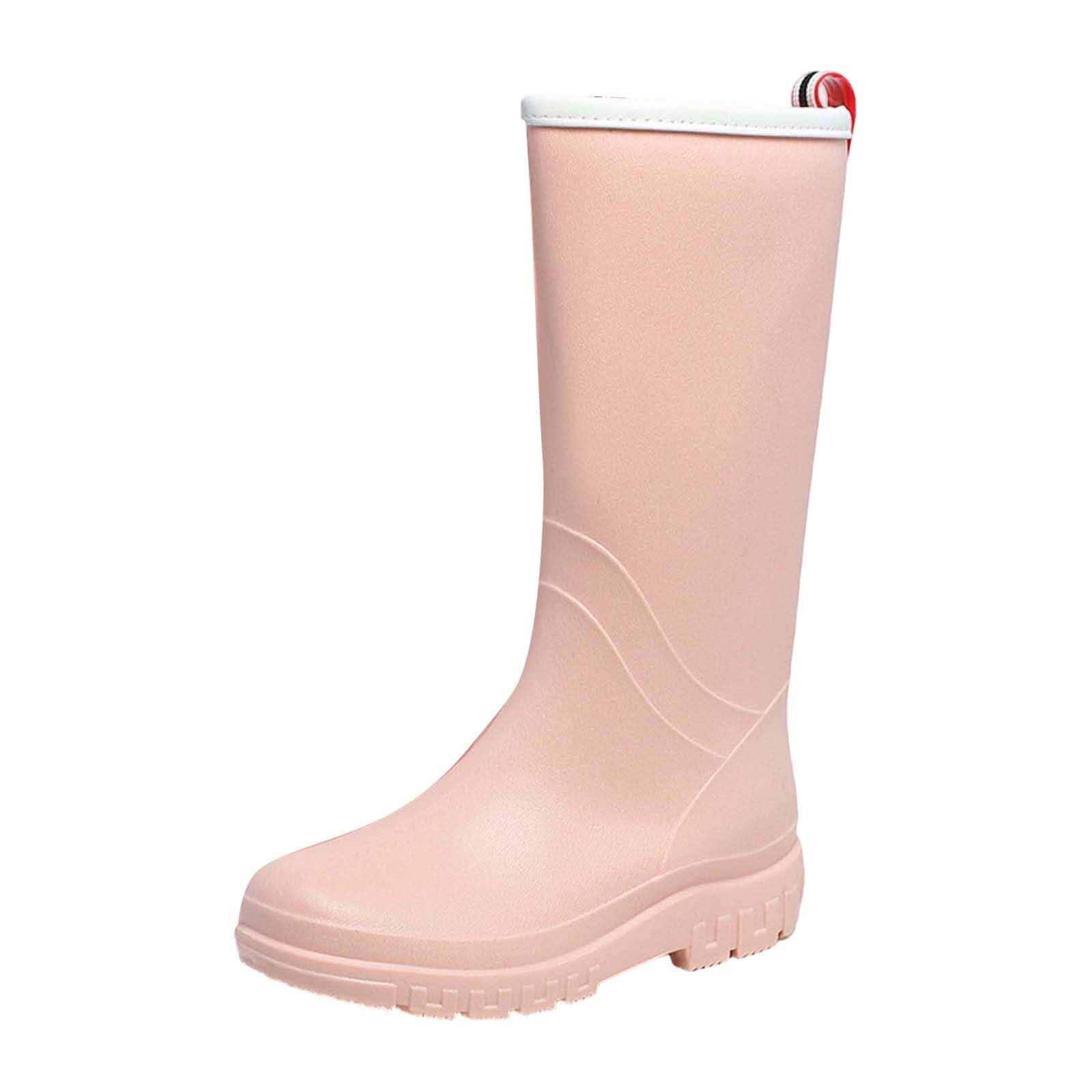 Generisch Botas de agua para mujer, resistentes al agua, botas de lluvia para jardín, botas de lluvia modernas, de altura media, para deslizarse en el interior, para clima húmedo, actividades al aire
