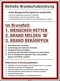 Sicherheitsaushang Betriebs-Brandschutzordnung Kunststoff (1 mm), 300 x 400 x 1 mm