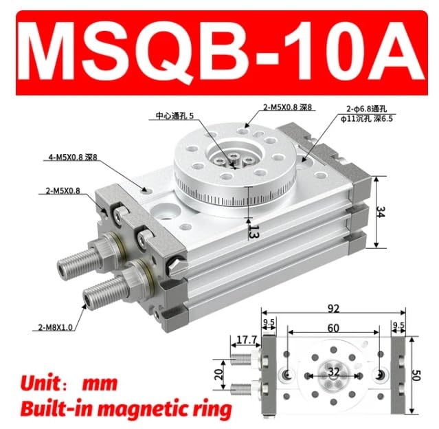 Vérin rotatif pneumatique MSQB50A solution de positionnement angulaire 190° - 3
