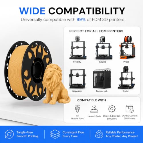 Image of FILAMONT PLA+ 3D Printer Filament 1.75mm, High Strength & Low Warp Printing Material, Dimensional Accuracy ±0.02mm, Vacuum Sealed with Desiccant, 1kg Spool (Skin)