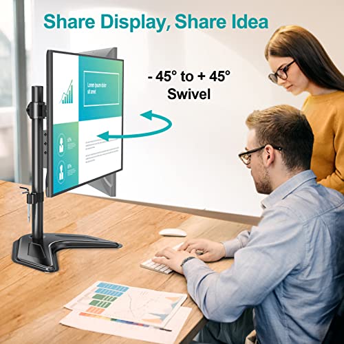 Mount Pro Single Monitor Stands Fits 13-32 Inch/17.6 Lbs Screen, Free Standing Computer Monitor Mount, Monitor Desk Stand With Adjustable Height/Tilt/Swivel/Rotation, Vesa Monitor Stand 75X75 100X100 #TOP5