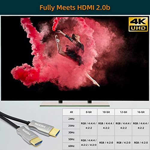 Mavislink 4K Hdmi 2.0 Fiber Optic Cable 10Ft 4K60Hz 18Gbps Hdmi Cord Support Arc Hdr Hdcp2.2 3D Dolby Vision For Blu-Ray/Tv Box/Hdtv / 4K Projector/Home Theater #TOP3