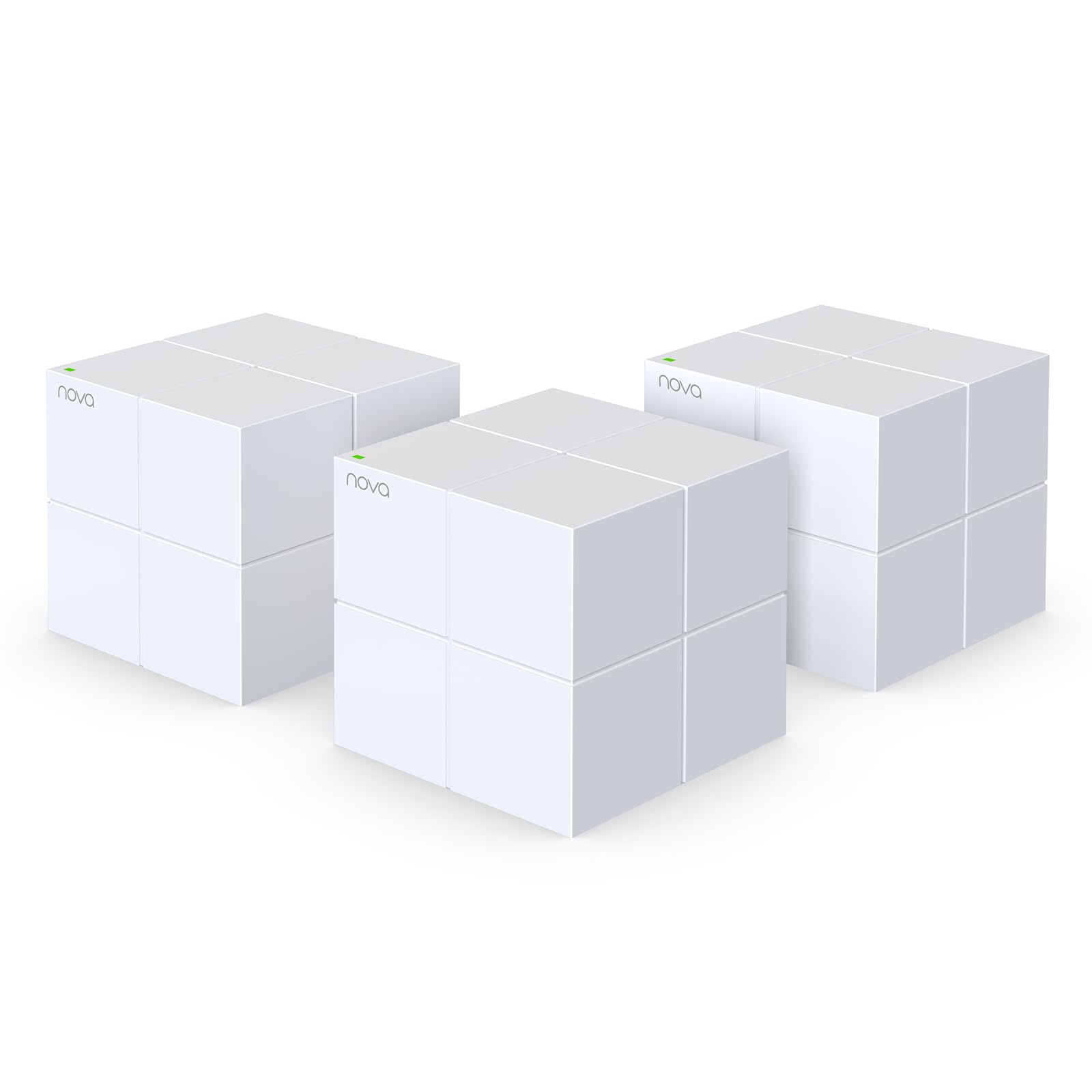 Tenda Nova MW6 Mesh WiFi System - AC1200 Whole Home WiFi Mesh Router for 3500 sq.ft Coverage - Dual-Band Gigabit Mesh Network for 50 Devices - Seamless Roaming, Easy App Setup, 3-Pack