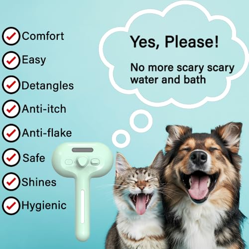 Image of Cat Steam Brush 2024 NEW- Steamy Cat Dog Brush with Release Button and Cool Mist, 3 In 1 Water Brush for Indoor Cat and Dog, Steam Pet Brush for Shedding, Pet Hair Removal Comb with Water Tank (Green)