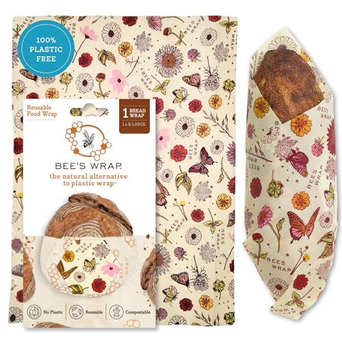 Bees Wrap Beeswax Wraps for Bread - Beeswax Bread Wrap for Sourdough & Bread Storage - Plastic Free Made in USA Reusable Natural Food Wrap - Meadow Magic