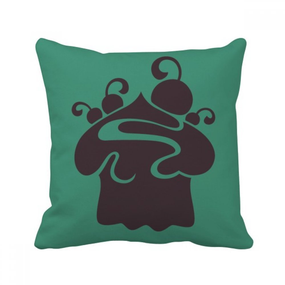Coussin Cerise Noire 40x40cm motif crème glacée carré pour décoration canapé salon