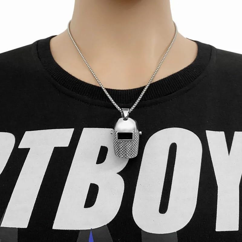 Razered Welding Necklace Welder Mask Pillar Pendant Necklaces Hiphop Classic Jewelry Stainless Steel For Men Women Gift4