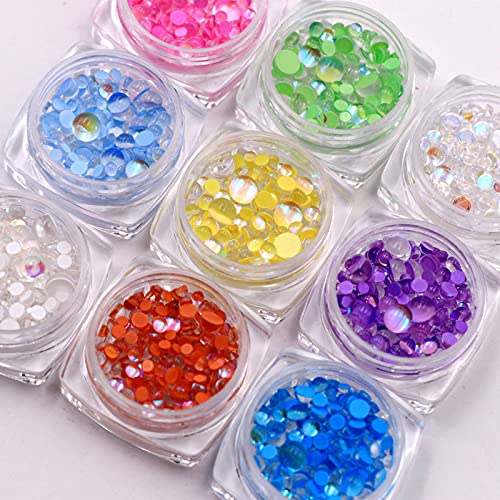 Ail Art Strasssteine für Nägel, Meerjungfrauen-Perlen, transparent, halbrund, Nagelschmuck, Strass, professionelle… – Bild 6