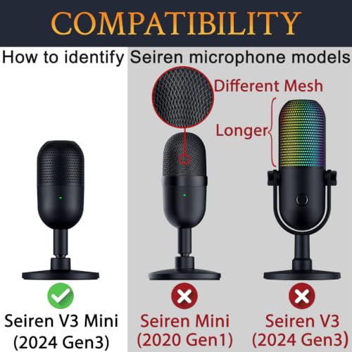 Image of SOULWIT 2Pcs Pop Filter for Razer Seiren V3 Mini - Black | Do Not Fit Seiren V3(2024 Gen3), Seiren Mini(2020 Gen1) Mircophones