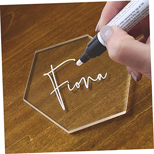 NUOBESTY 20 Unidades Chapa Acrílica Placas Acrílicas Hexagonais Sinal De Nome De Convidado Diy Arte