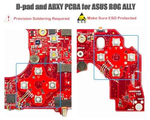 Image of ElecGear ABXY & D-pad Tactile Switch Replacement for ASUS ROG Ally & X (RC71L /RC72LA) - Action and Direction Buttons PCBA Module Combo Kit - (Precise Soldering Required)