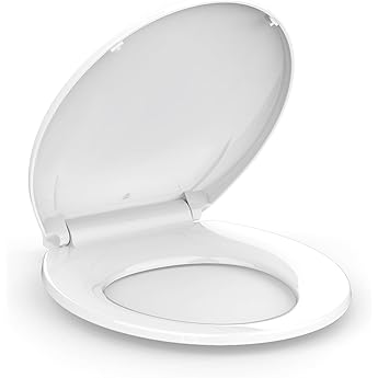 Toilet Seat Round,Toilet Seat with Quick-Release And Quick-Attach, Plastic Toilet Seat with Soft Close, Easy Install and Clean - White