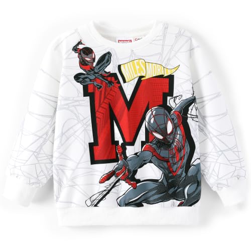 Disney Boys Spiderman White Sweatshirt Miles Morales Pullover Top 2 Years - image 1
