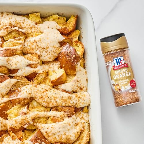Image of McCormick Finishing Sugar, Spiced Orange, Limited Edition, Bright Citrus Flavor with Warm Spices, For Muffins, Pie, Cocktails, Cider, Tea, and More, 3.7 oz