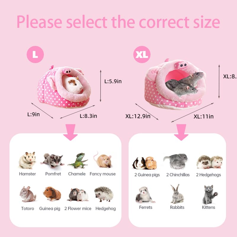 Image of EAEDMY Guinea Pig Bed House & Hideout for Rat Bearded Dragon Hedgehog Ferret to Sleep and Hide, Guinea Pig Cage Accessories Habitat Decor (Large, 3.Pig)