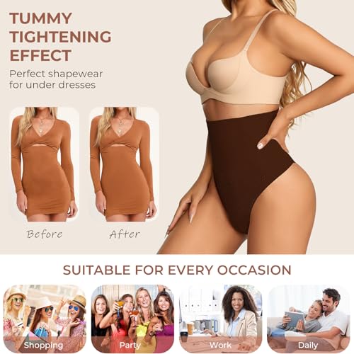 Image of Dulchany Thong Shapewear Tummy Control Underwear Body Shaper for Women | Seamless Shapewear Thong Shaping Underwear Compression Stomach Thongs Panties
