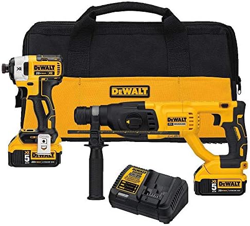 DEWALT 20V MAX XR Brushless 1" SDS-Plus Rotary Hammer Kit for Contractors Concrete Drilling