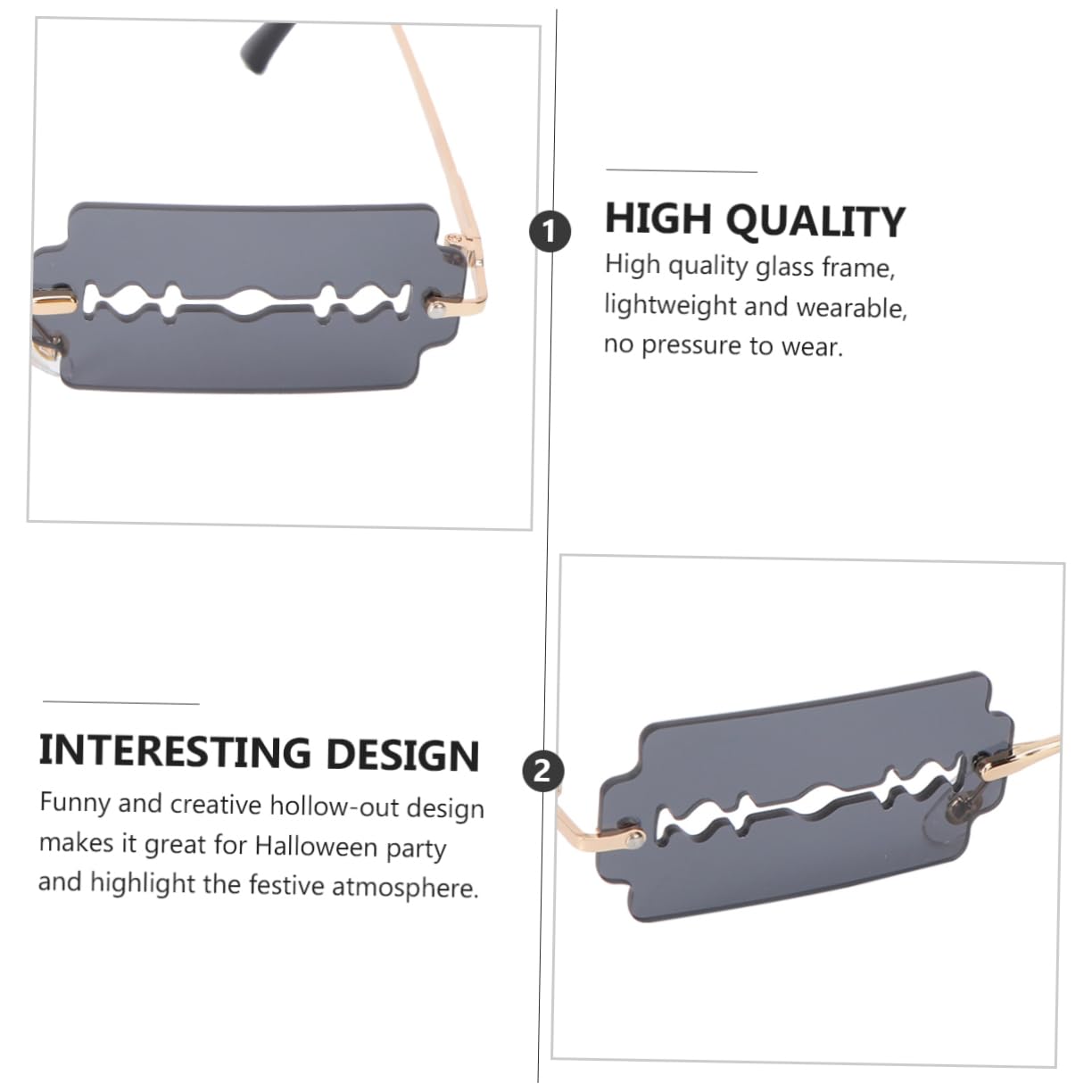 NOLITOY 1Pc Hollow Out Funny Sunglasses for Parties Accessories for Halloween Unisex Design for Adults Lightweight and Comfortable for Festive Celebrations