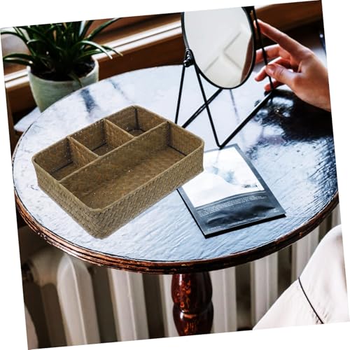 Panier de rangement en jonc polyvalent avec compartiments naturels pour condiments et thé - 4