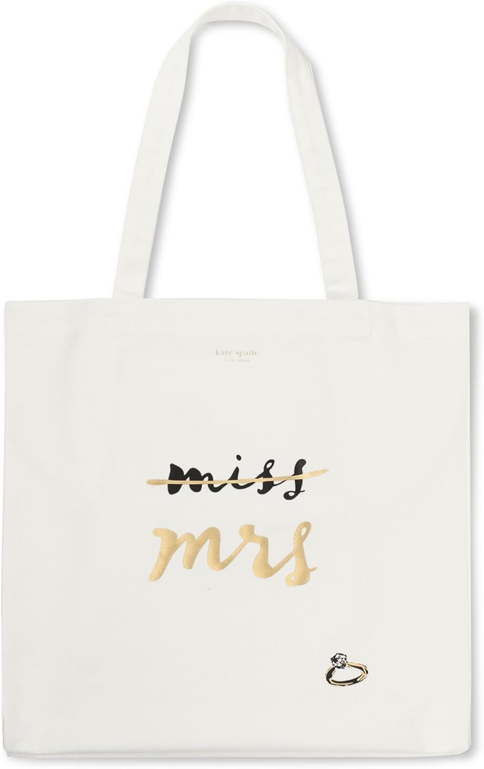 kate spade new york Cute Canvas Tote Bag for Women, Canvas Beach Bag, Bridal Book Tote with Pocket, Miss to Mrs…