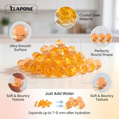 Image of Gel Balls 7-8mm Water Bullets for Blaster Gun, High Absorbent Water Beads Ammo, Non-Toxic Gel Blaster Refill Balls for Shooting Practice, Decoration & Play (Orange, 10000 Pcs)
