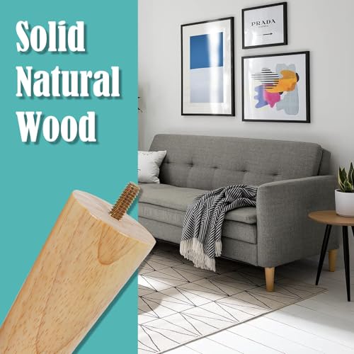 FOGAWA Premium Möbelfüße Holz für Sofas, Tables, Cabinets - 4 Stück Tapered Möbelfüße Holz 20cm - Solid Holzbeine für Möbel - Ideal for Möbel, Tisch, Schrank - Premium Quality Möbelbeine