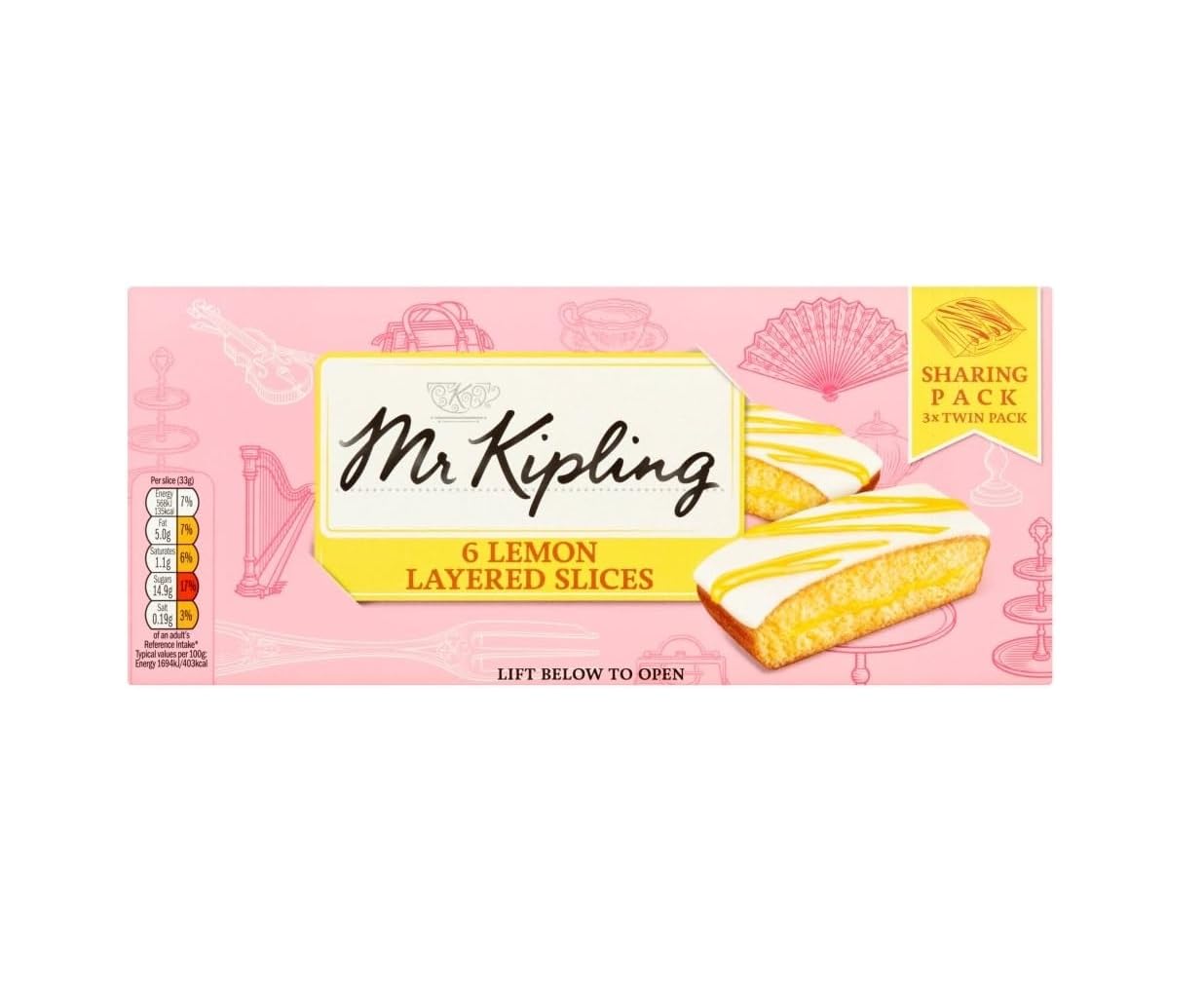 Mr KiplingLemon Layered Slices Cakes, Pack of 6