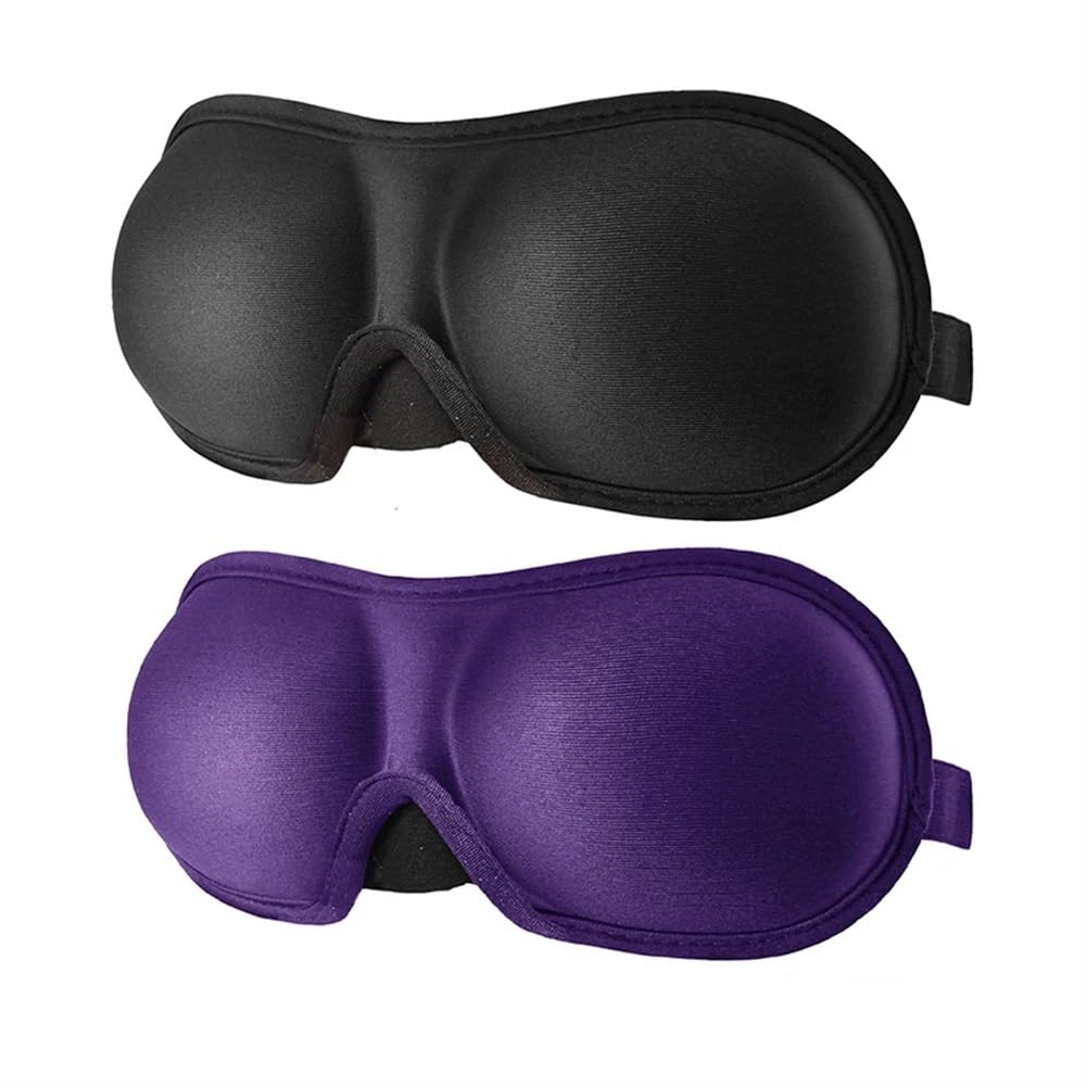 Máscara de dormir 3D que bloquea la luz, antifaz para dormir, suave, para viajes, sombra de ojos, transpirable, color negro, 3 unidades