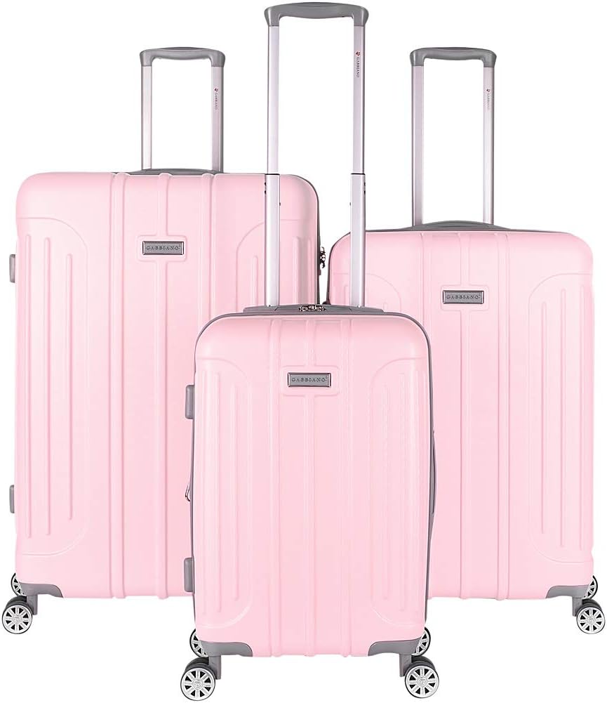 Gabbiano Viva Collection 3 Piece Hardside Expandable Spinner Set (Blush)
