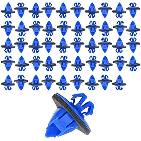 Mean Mug Auto 201525-6133B 50x Fender Flare Rocker Molding Retainer Clips with Sealer - Compatible with Toyota - Replaces OEM #: 75495-35010 (50Pcs-75495-35010-Blue-Clips) Cover