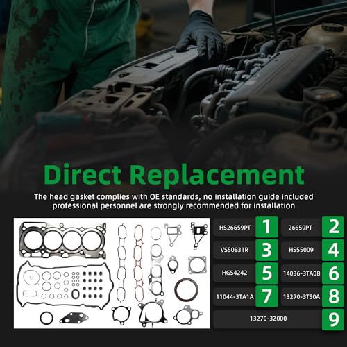 Image of Head Gasket Set HS26659PT, Fits for Nissan Altima 2013-2018, for Nissan Rogue 2014-2020,2.5L l4 16V Gas DOHC Naturally Aspirated,HGS4242 HS55009 VS50831R(54pcs)