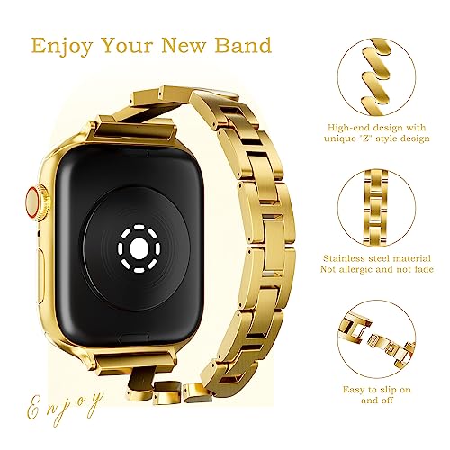 Seoaura Compatible with Apple Watch Band 41mm 40mm 38mm 44mm 45mm 42mm Ultra 49mm, Matte Stainless Steel Metal Dressy Bangle Bracelet Replacement iWatch Series 8 7 6 5 4 3 2 1 SE Nike+ Sports Strap