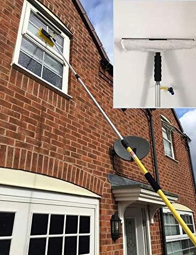 12FT Water/Hose Fed Window Cleaner Brush, Window Cleaning Squeegee