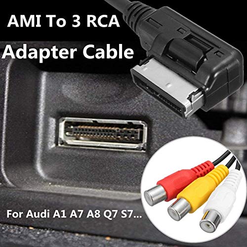 CHELINK AMI MMI to RCA Audio Cable DVD Video Female Input Cord for Audi A1 A3 A6 A7 A8 Q7 S7 VW Car, 3 RCA AMI Audio Video Cable