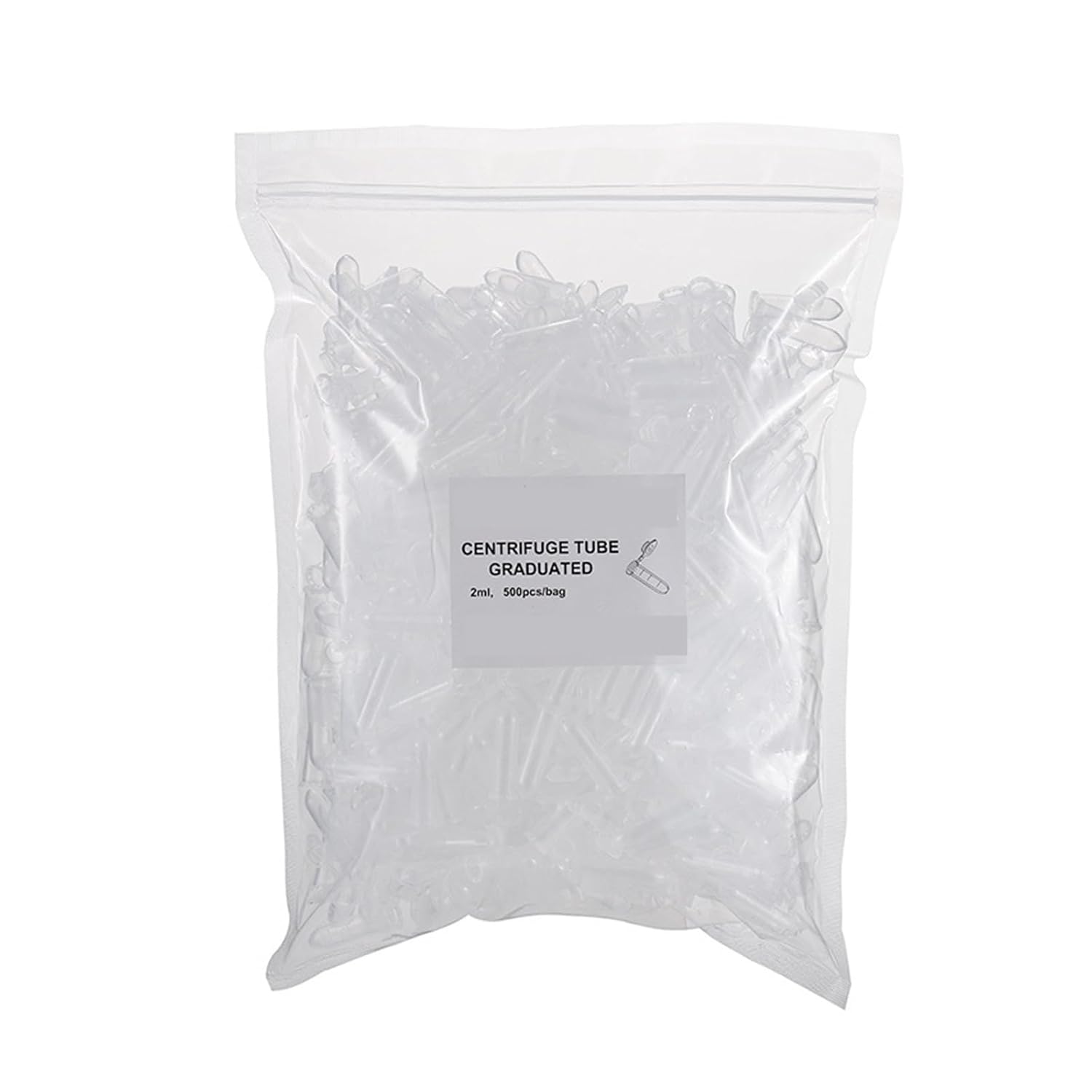 Plastic Centrifuge Tube 500Pcs/Bag 2ml Lab Mini Plastic Test Tube Centrifuge Vial Clear Snap Cap with Scale Micro