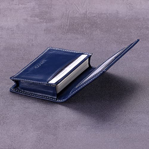Image of HISCOW Business Card Holder with Large Compartment - Full Grain Leather